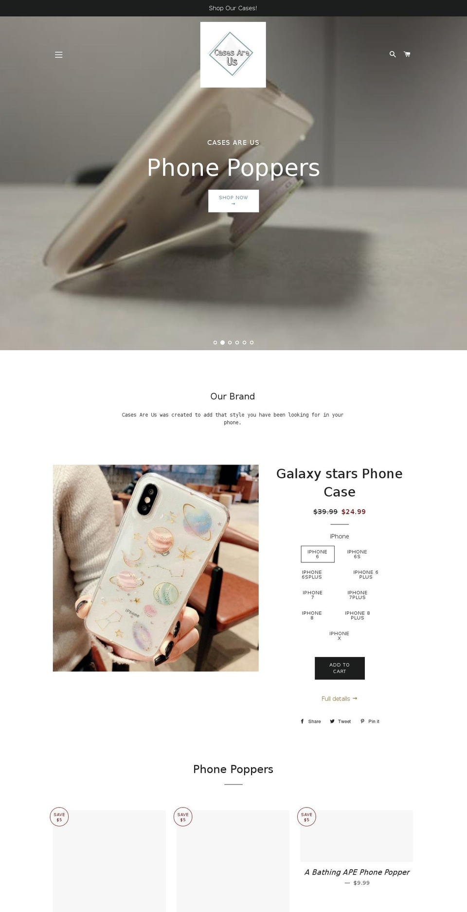 casesareus.com — Shopify storefront screenshot