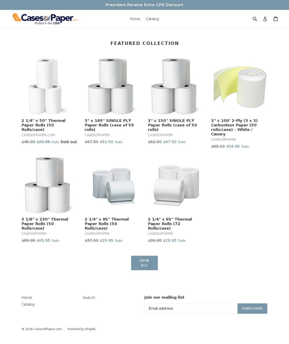 casesofpaper.com shopify website screenshot