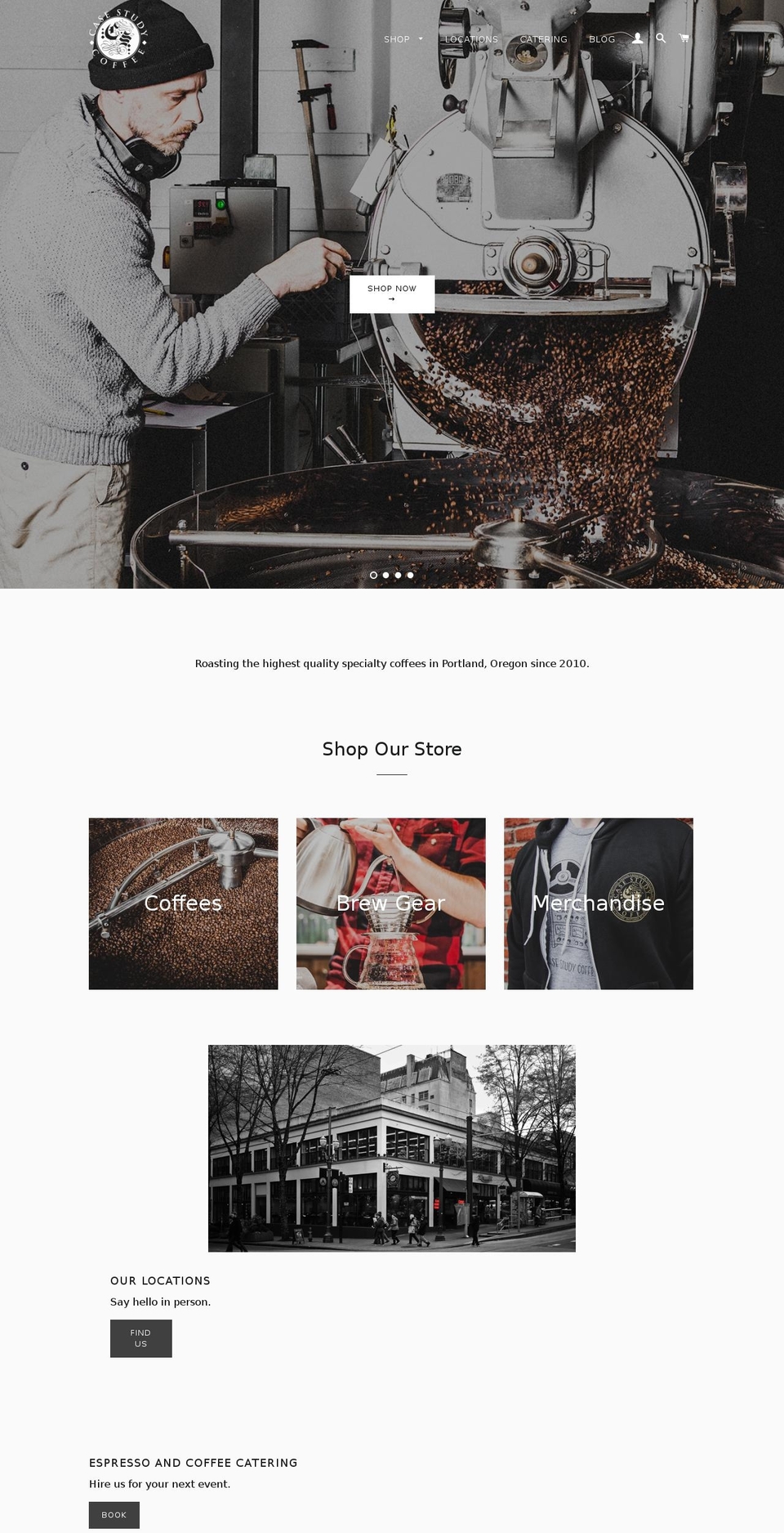 Brooklyn Shopify theme site example casestudycoffee.com