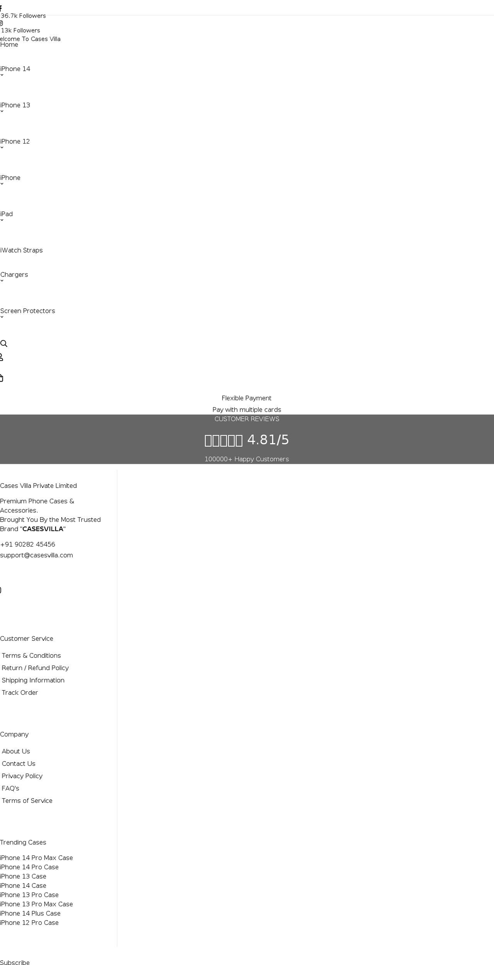 casesvilla.com — Shopify storefront screenshot