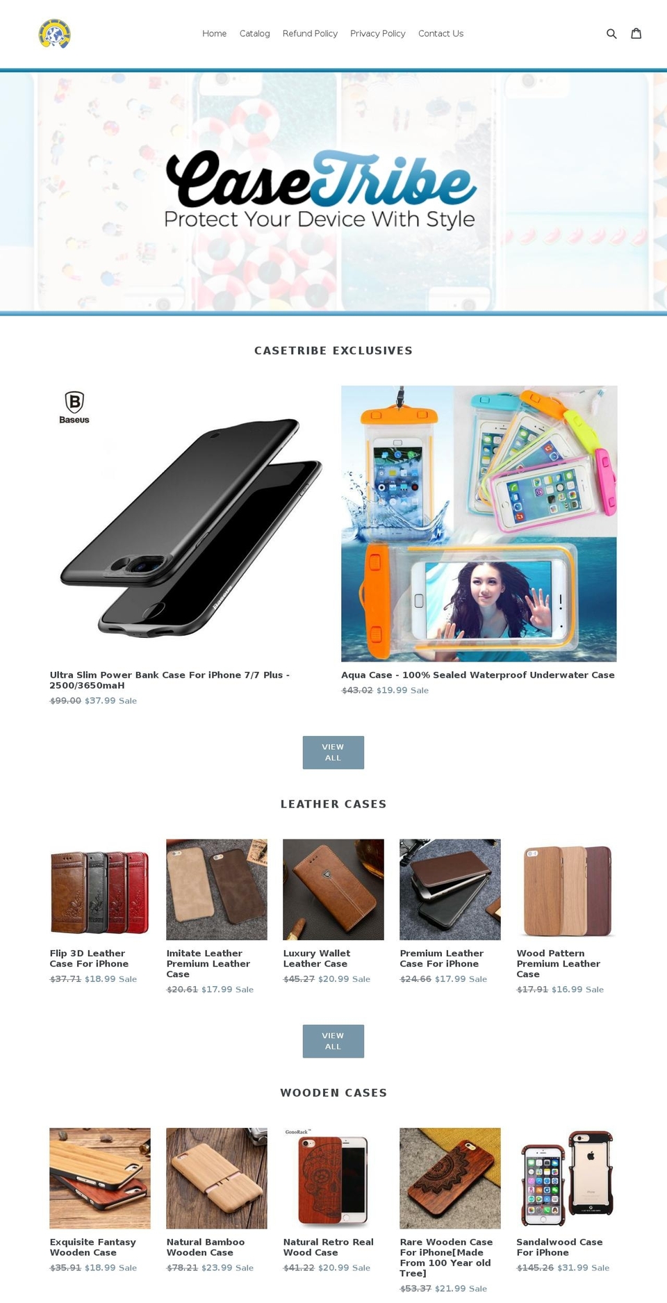 casetribe.com shopify website screenshot