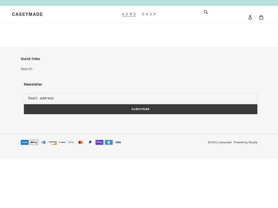 caseymade.com shopify website screenshot