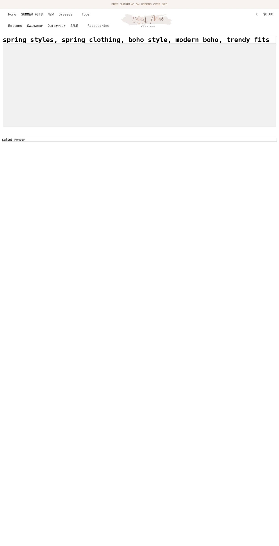 caseymaeboutique.com shopify website screenshot