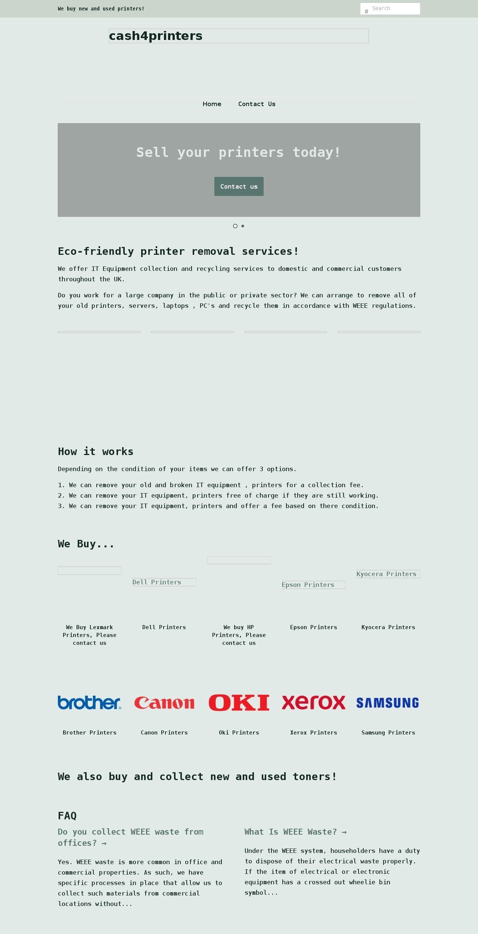 cash4printers.co.uk shopify website screenshot