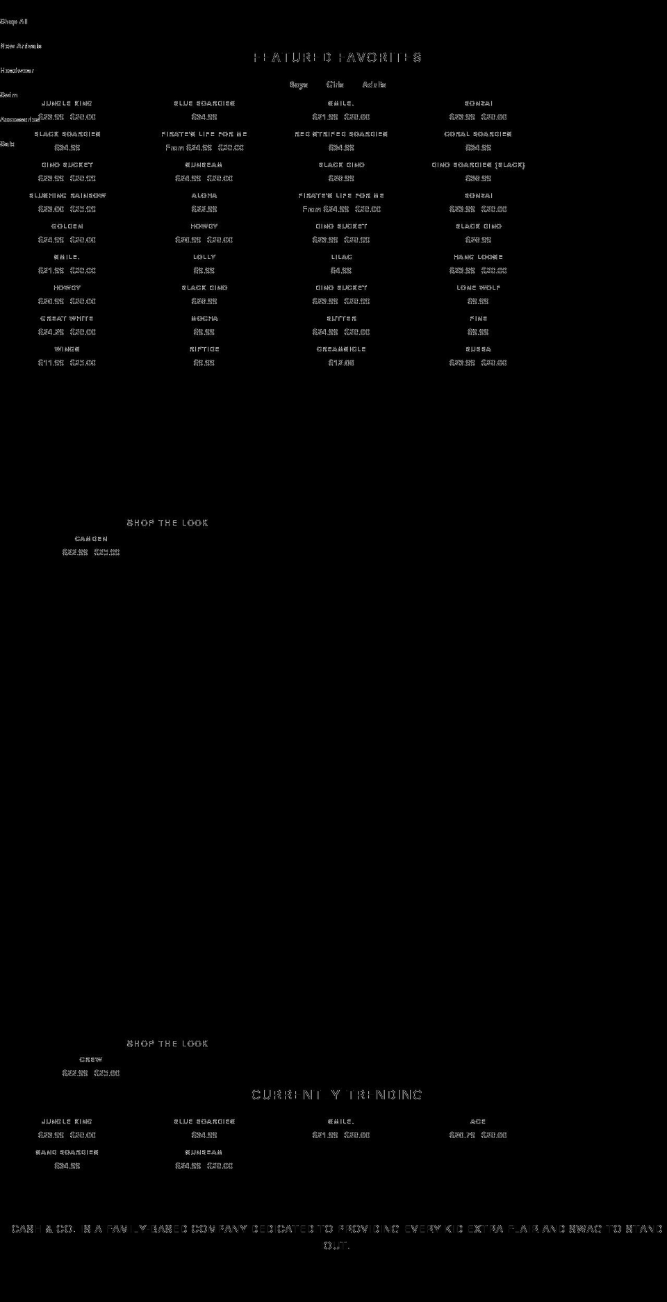 cashandcoshop.com shopify website screenshot