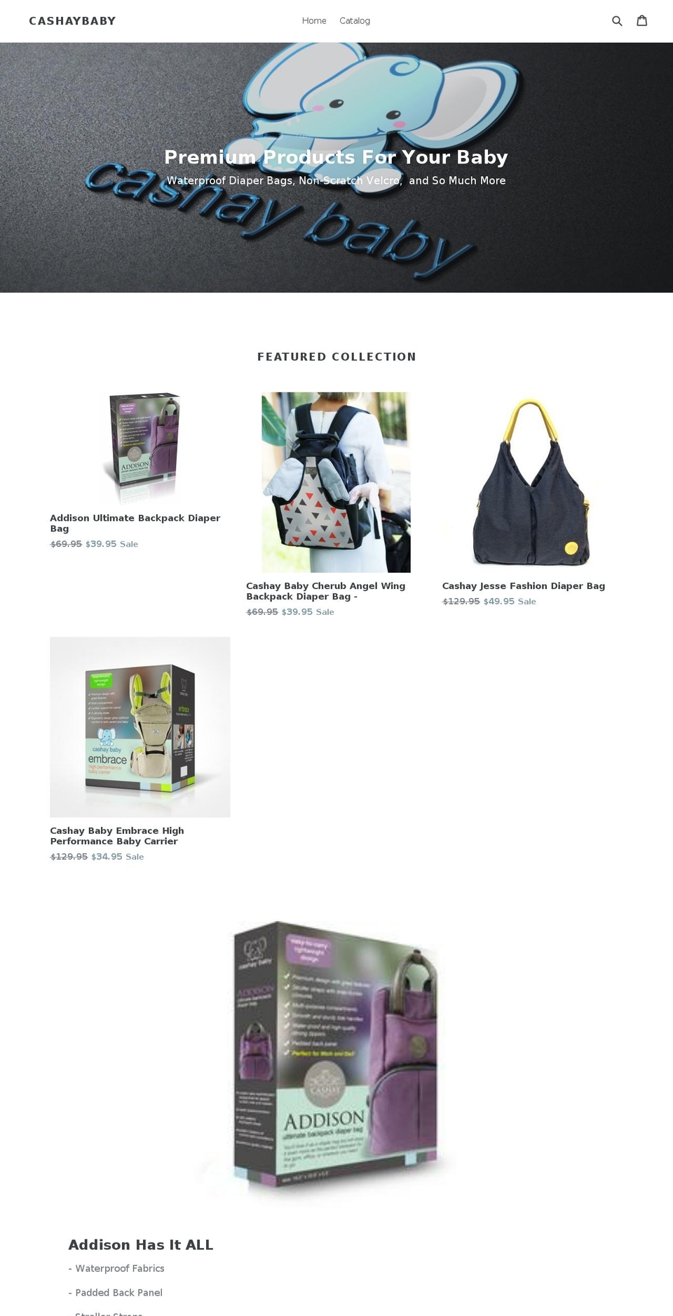 cashaybaby.com — Shopify storefront screenshot