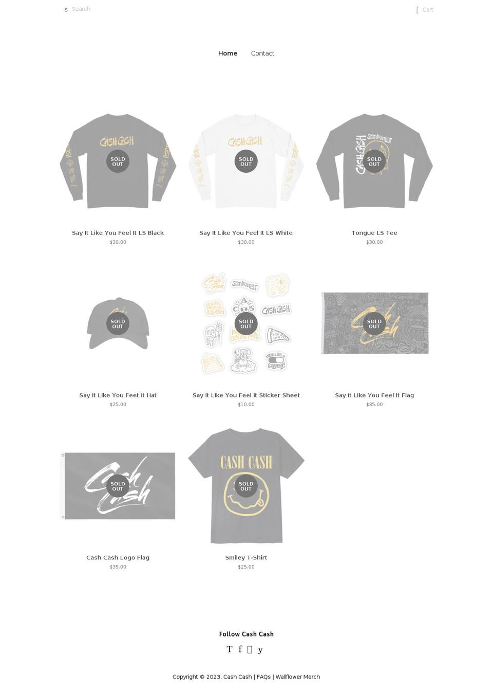 cashcashmerch.com — Shopify storefront screenshot