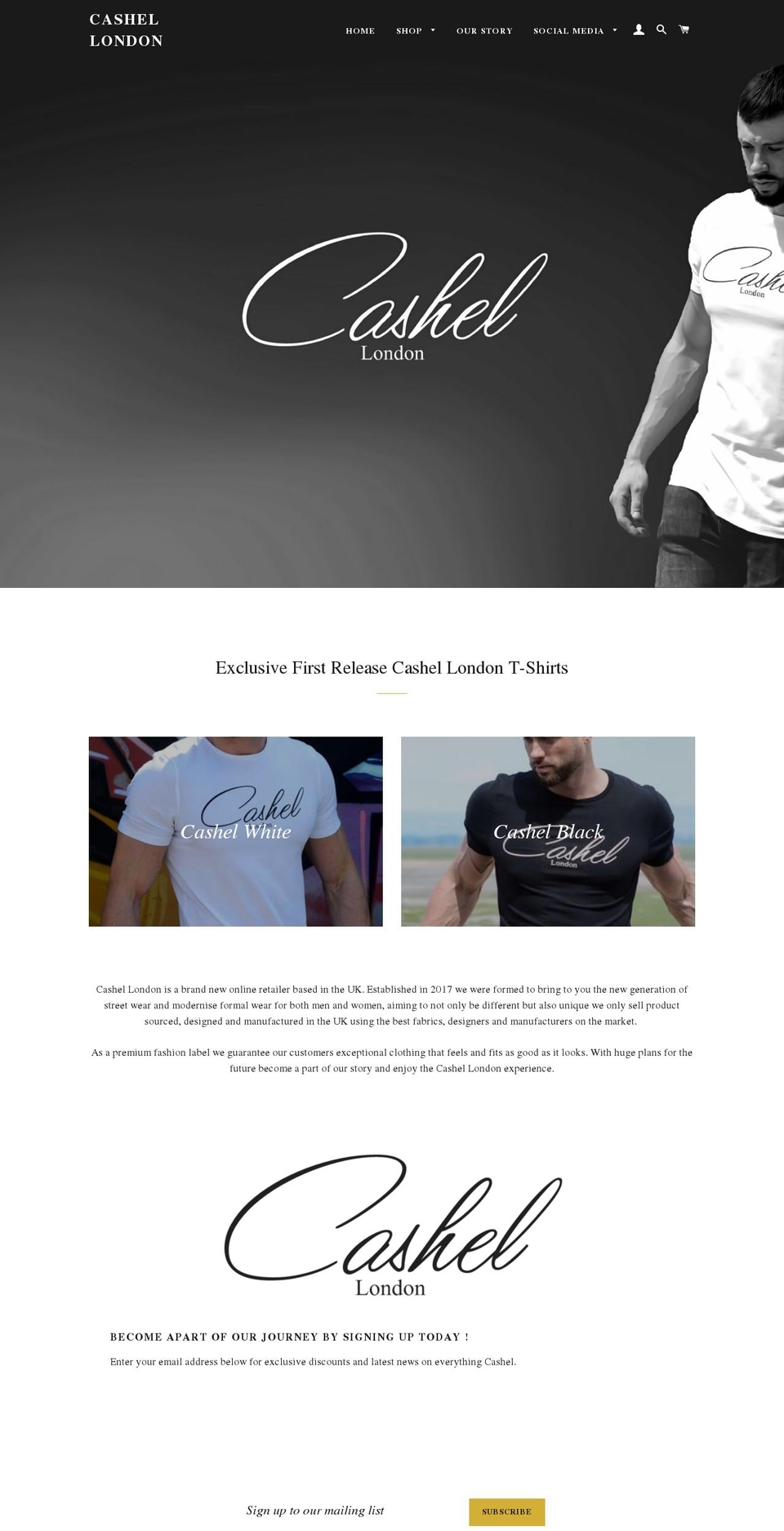 cashellondon.com — Shopify storefront screenshot