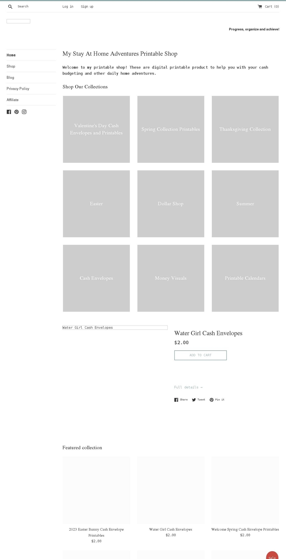 cashenvelopestemplate.com shopify website screenshot