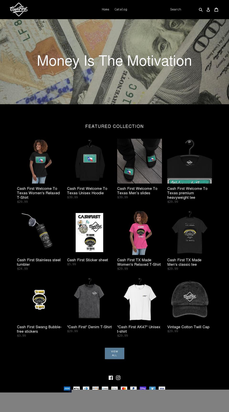 cashfirstclothing.com shopify website screenshot