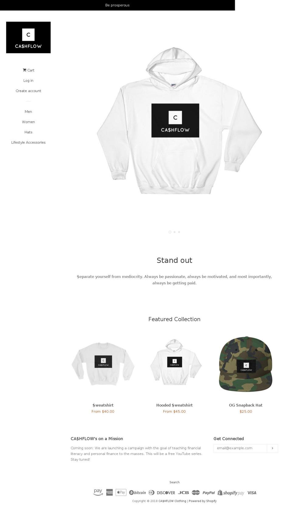 cashflowclothing.com — Shopify storefront screenshot