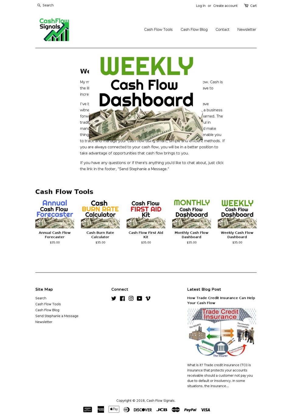 cashflowsignals.com — Shopify storefront screenshot