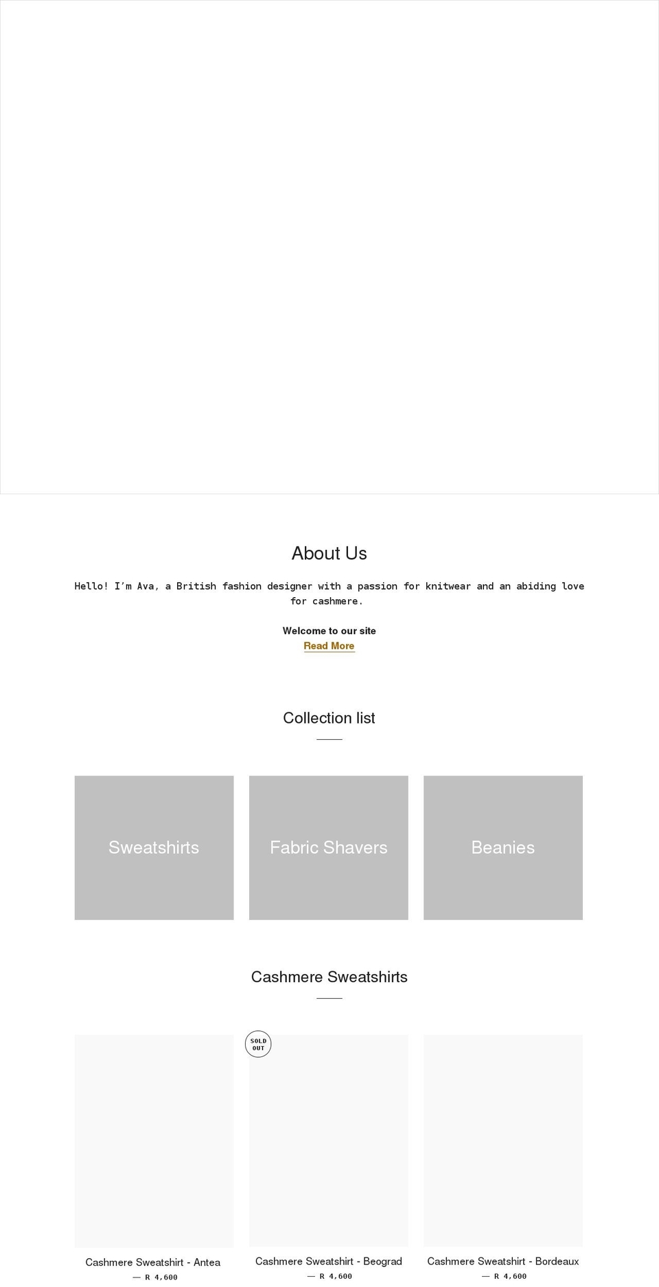 cashmere.africa shopify website screenshot