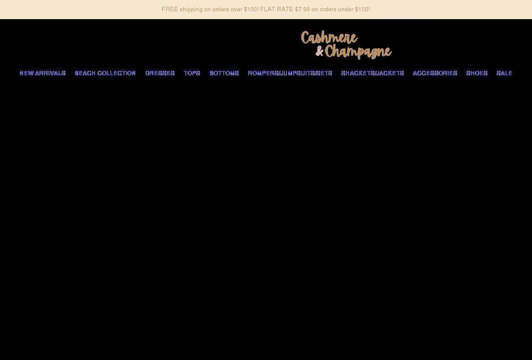 cashmereandchampagne.com shopify website screenshot