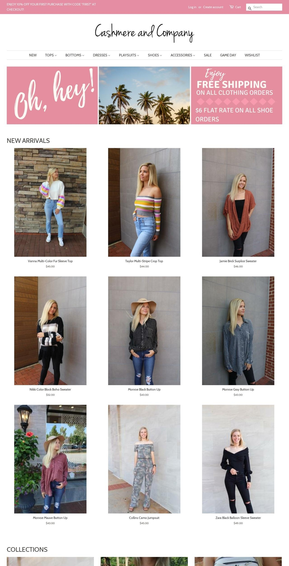 cashmereandcompany.com — Shopify storefront screenshot