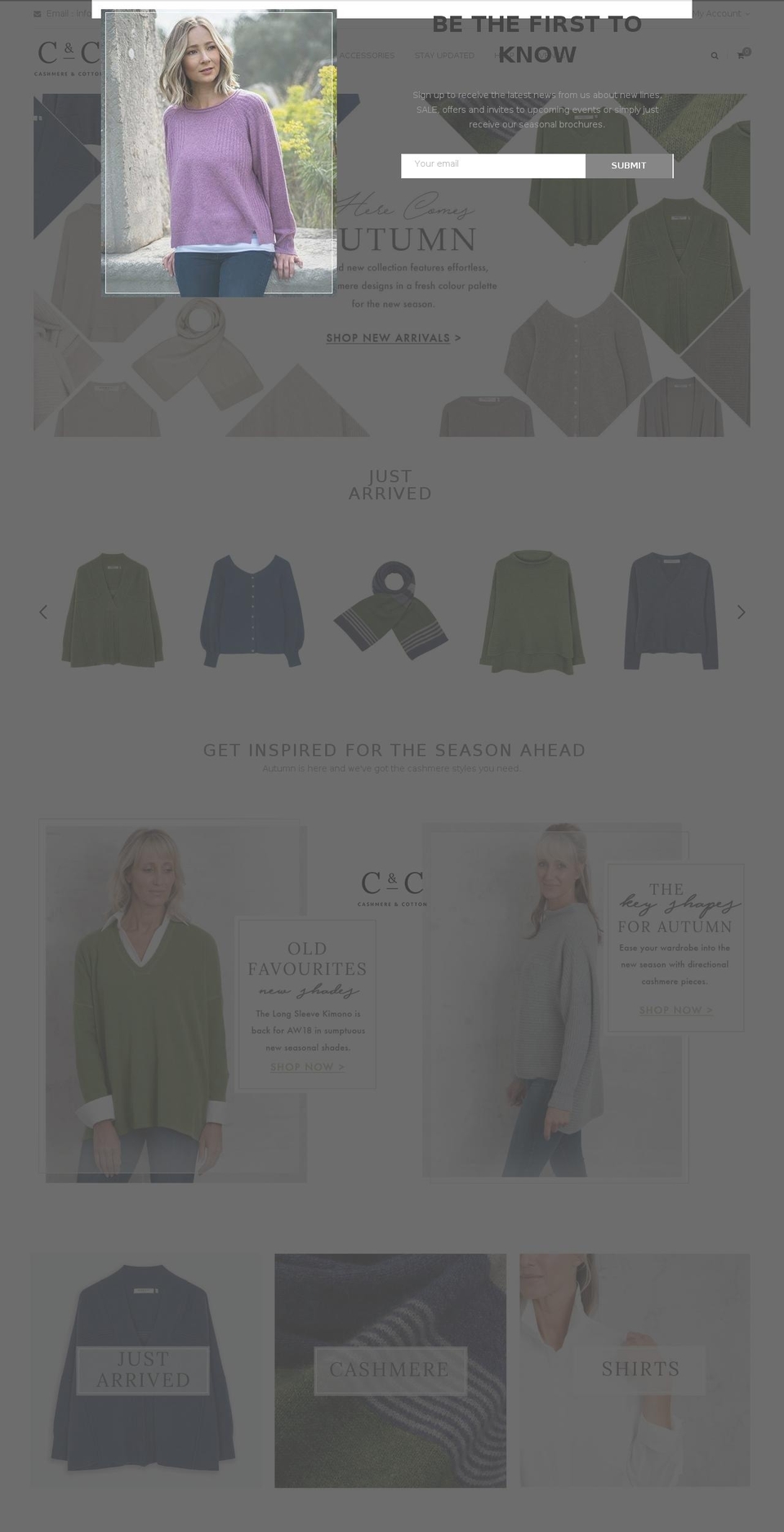 cashmereandcotton.co.uk shopify website screenshot