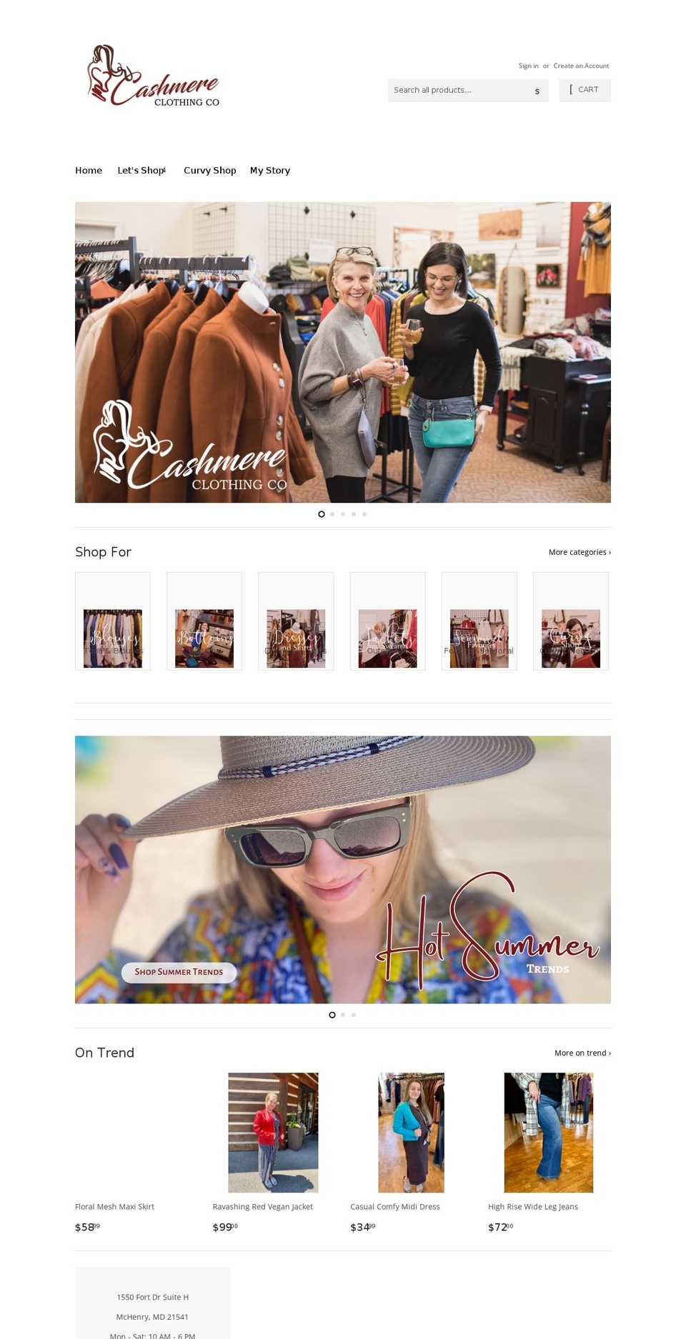 cashmereclothingco.net shopify website screenshot