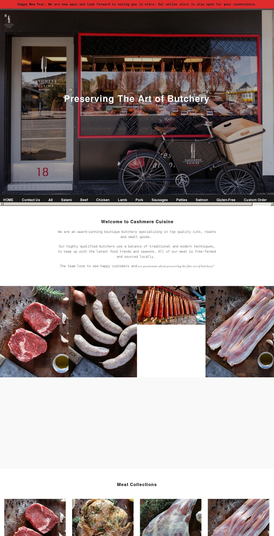 cashmerecuisine.co.nz shopify website screenshot