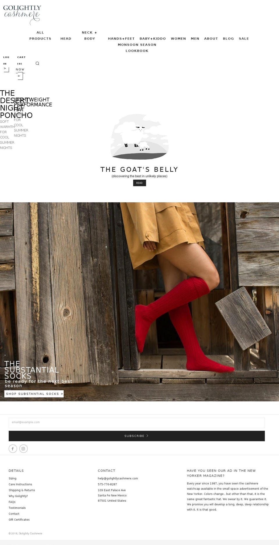 cashmeregolightly.com — Shopify storefront screenshot