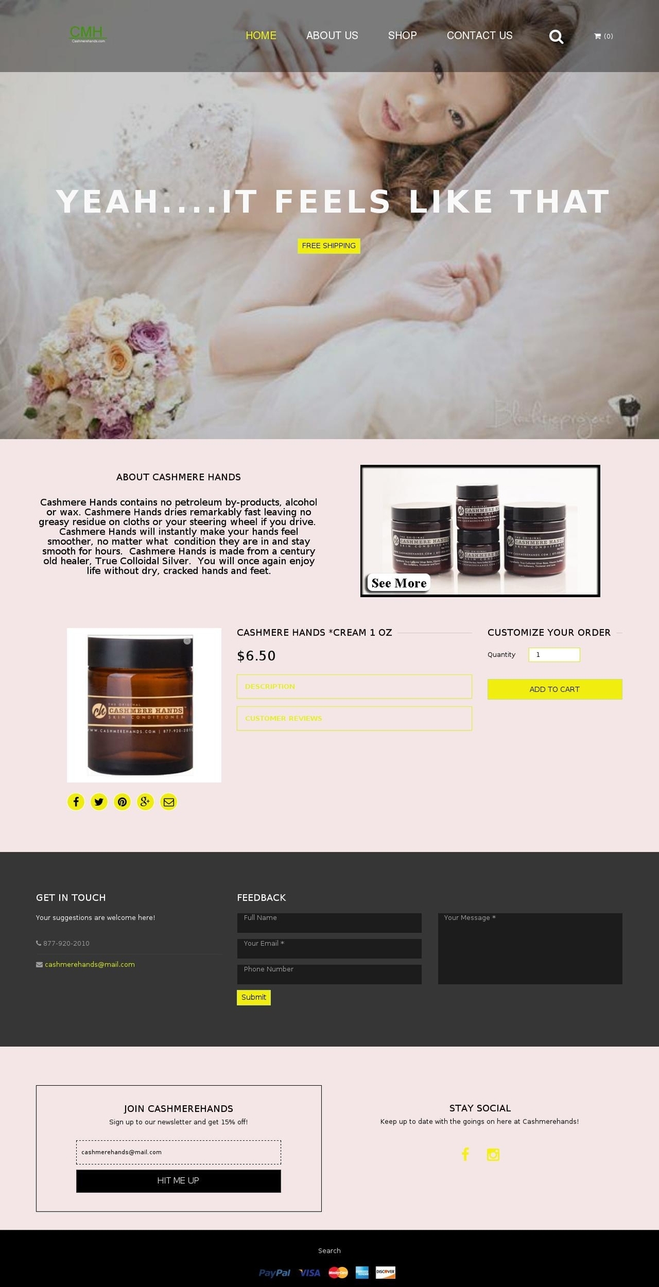 Shopifystore Shopify theme site example cashmerehands.com