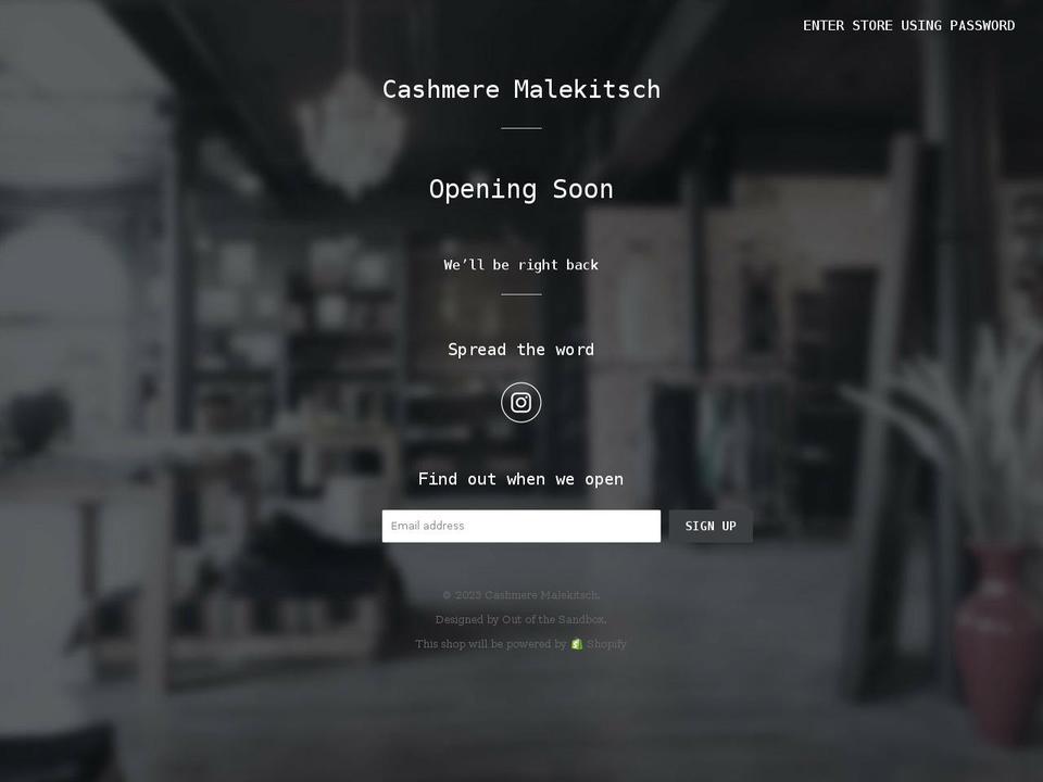 cashmeremalekitsch.com shopify website screenshot