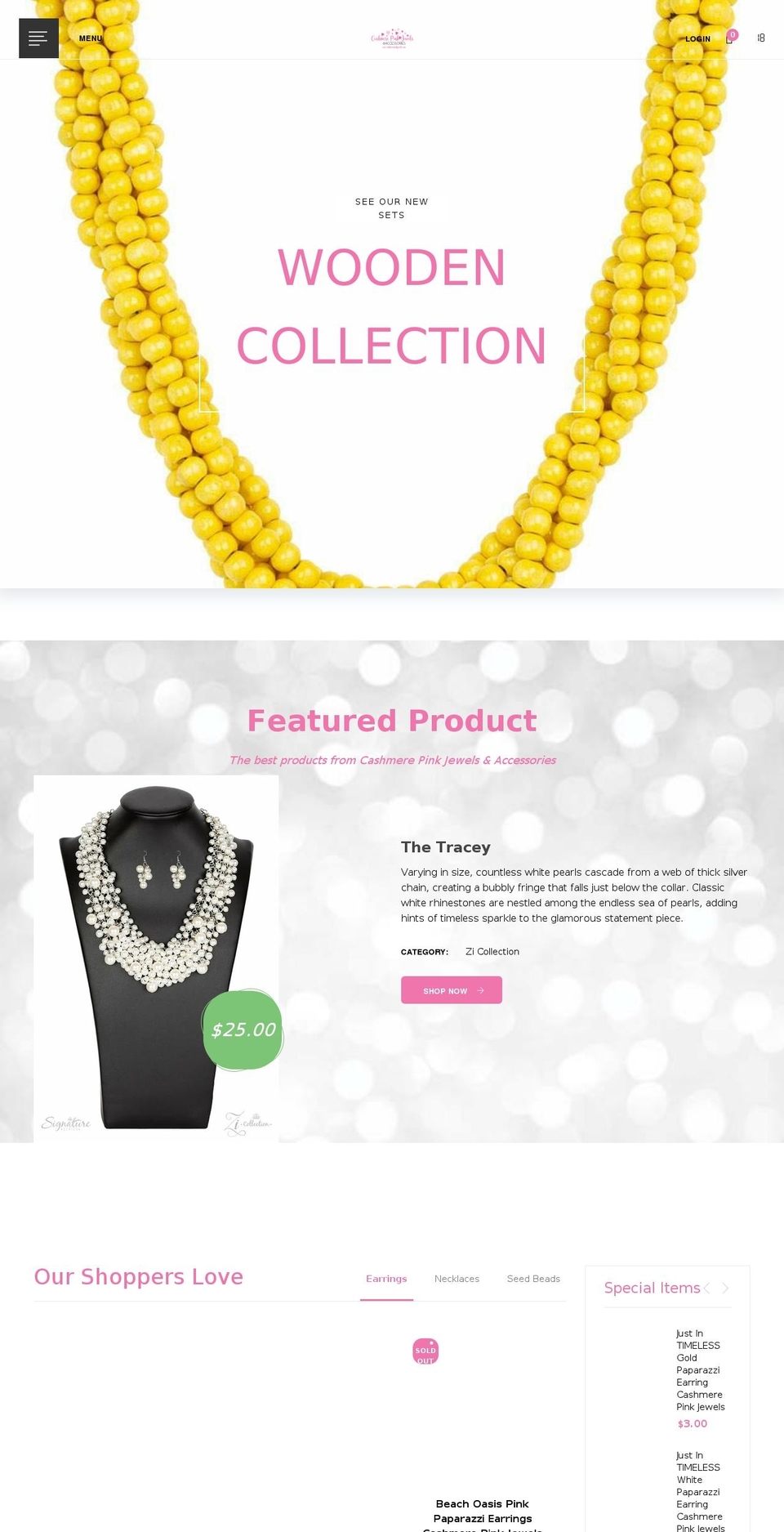 cashmerepinkjewels.com shopify website screenshot