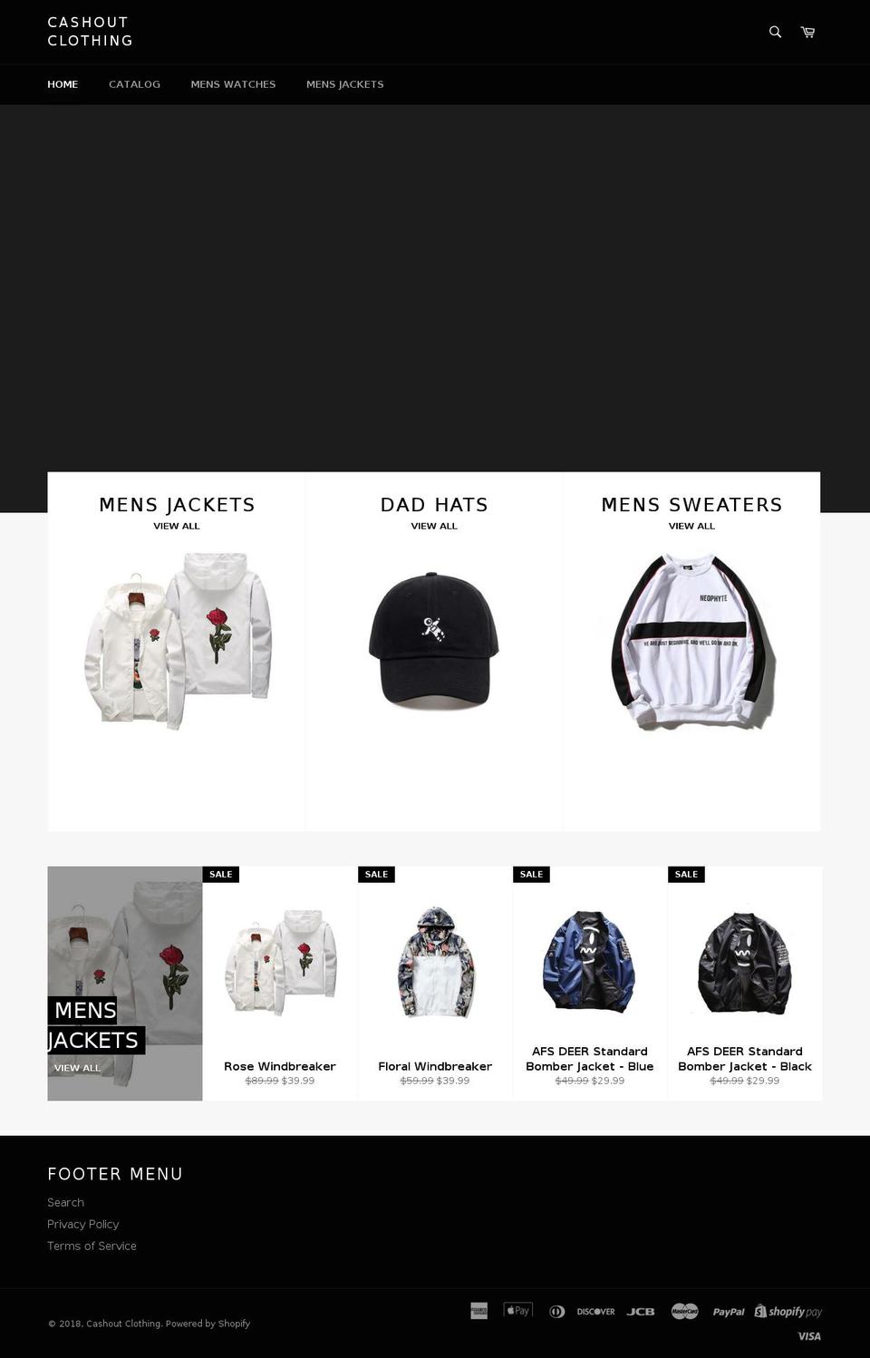 cashoutclothing.com shopify website screenshot