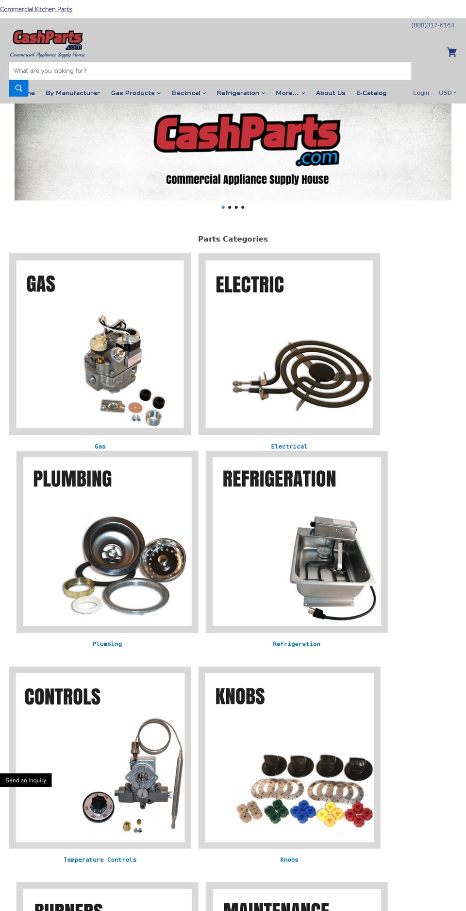 cashparts.com shopify website screenshot