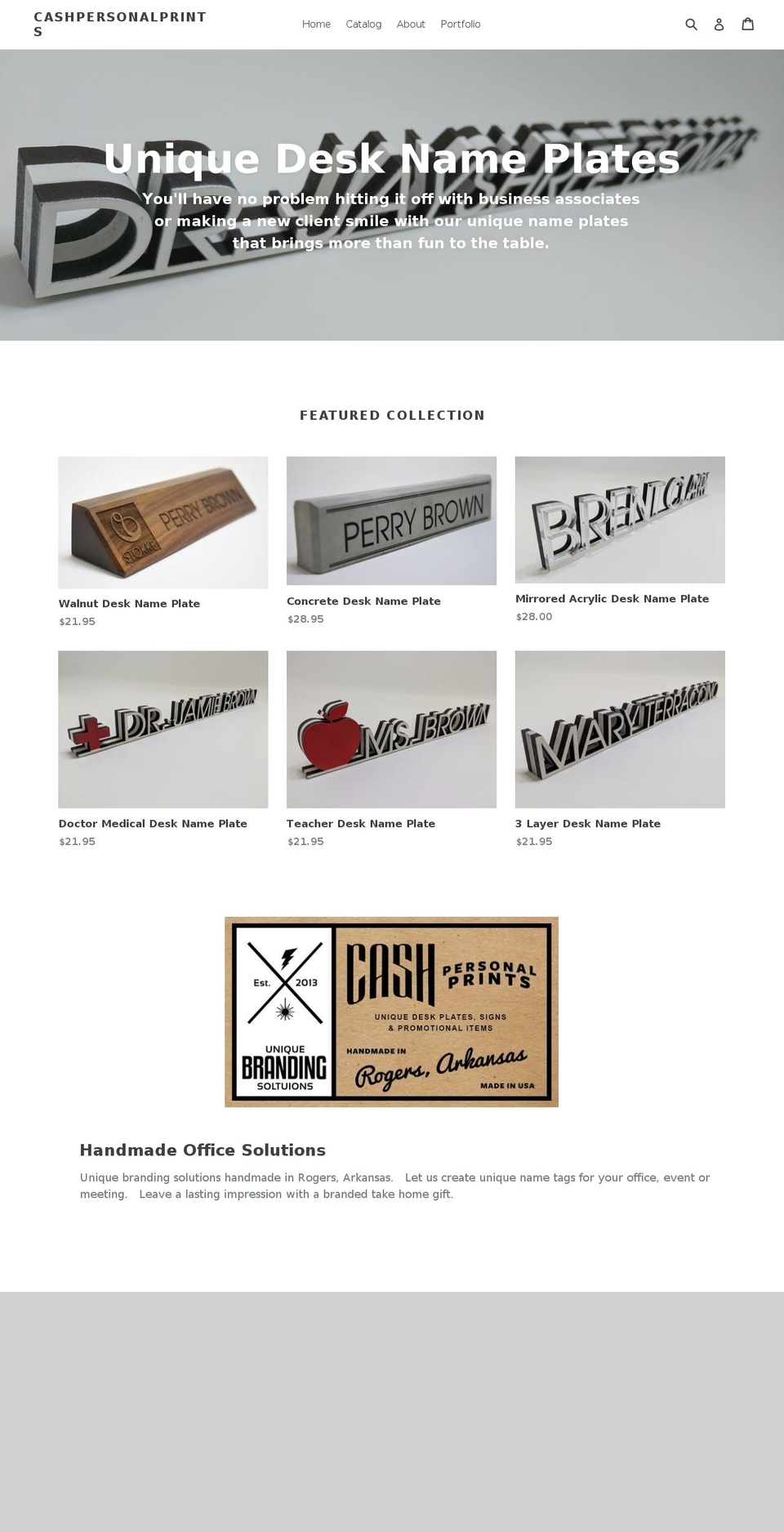 cashpersonalprints.com — Shopify storefront screenshot