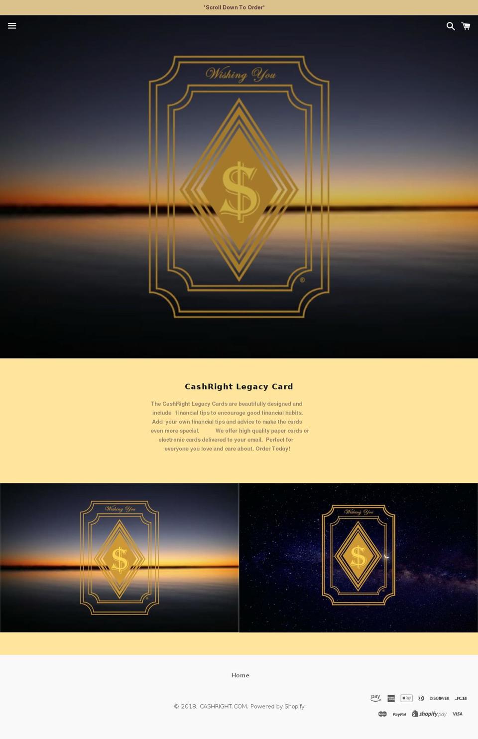 cashright.com — Shopify storefront screenshot