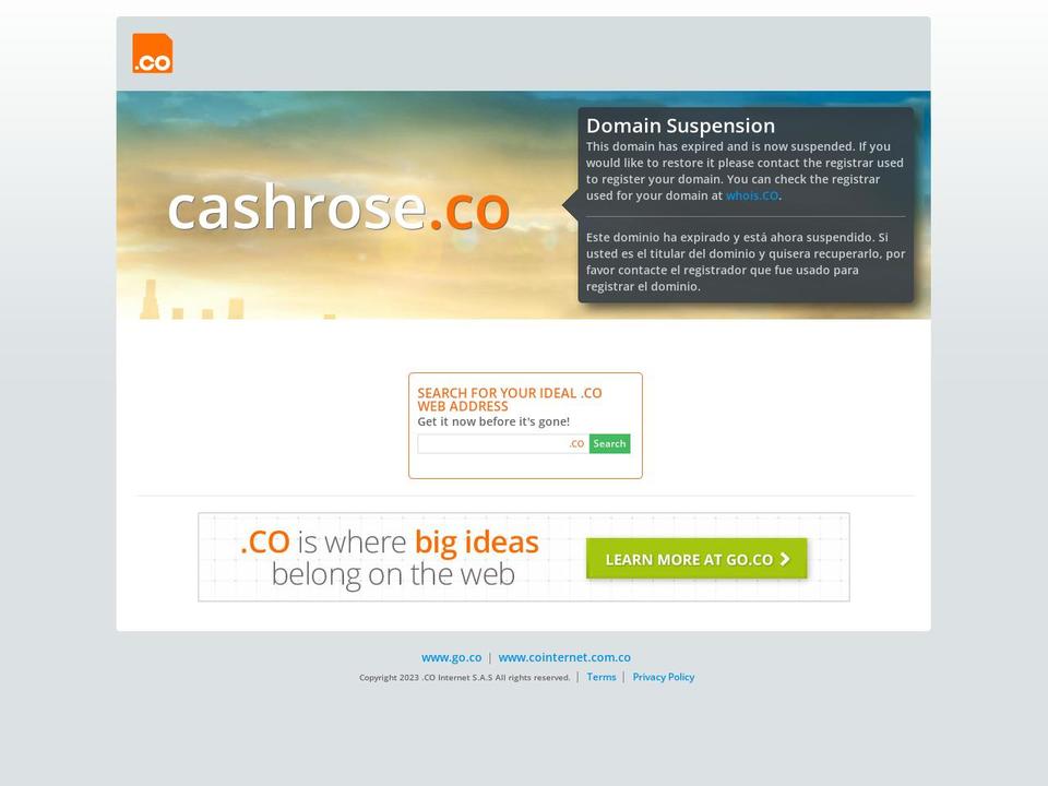 cashrose.co shopify website screenshot