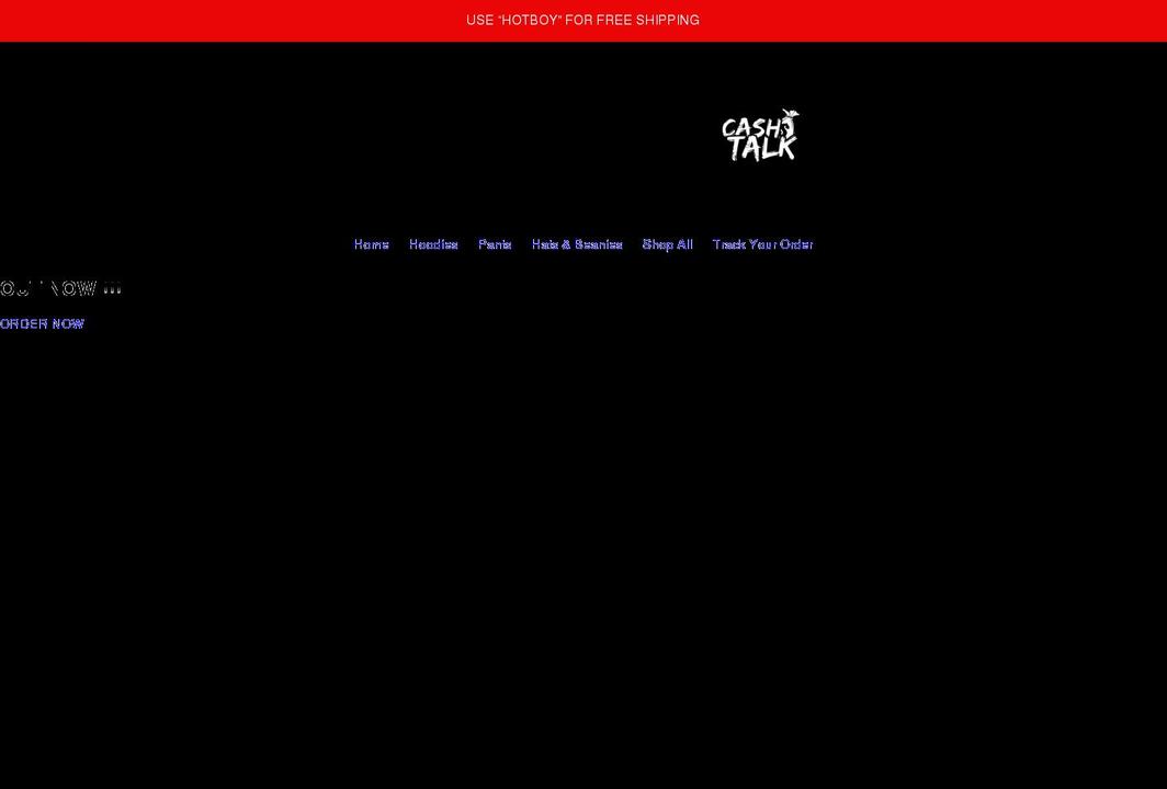 cashtalkclothing.com shopify website screenshot