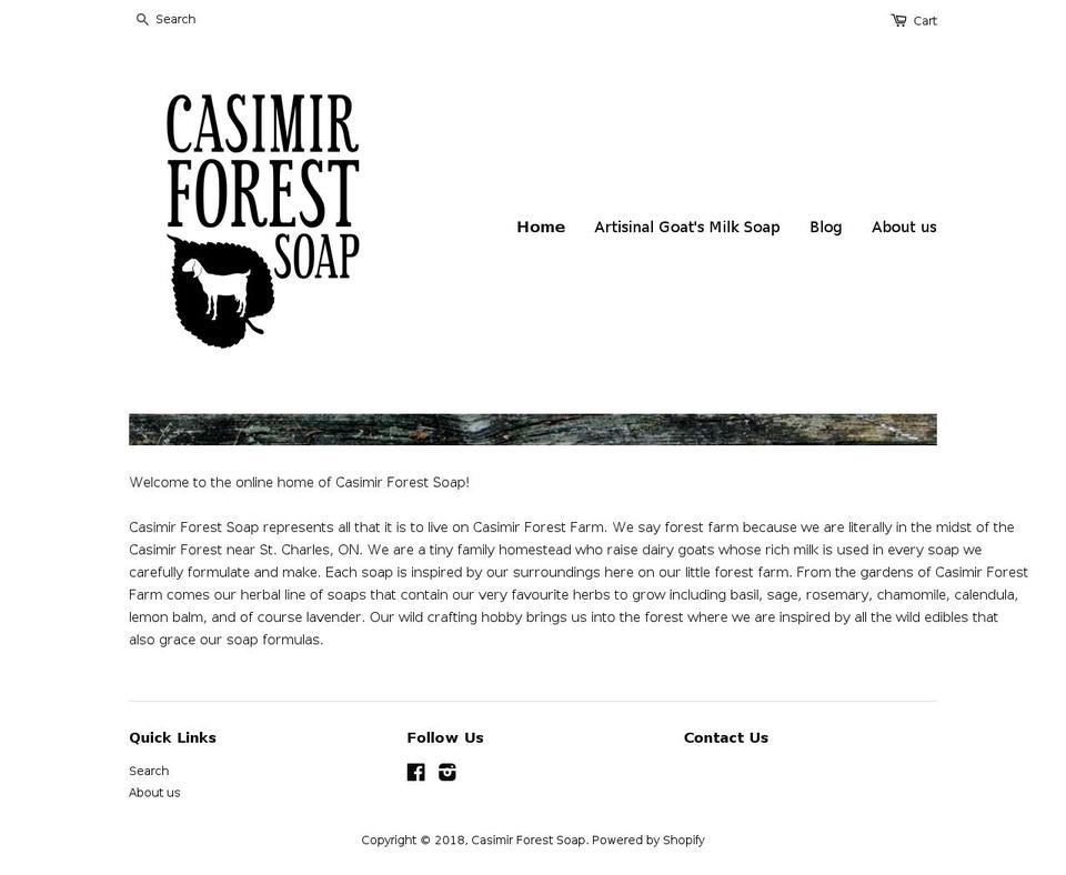 casimirforestsoap.com shopify website screenshot