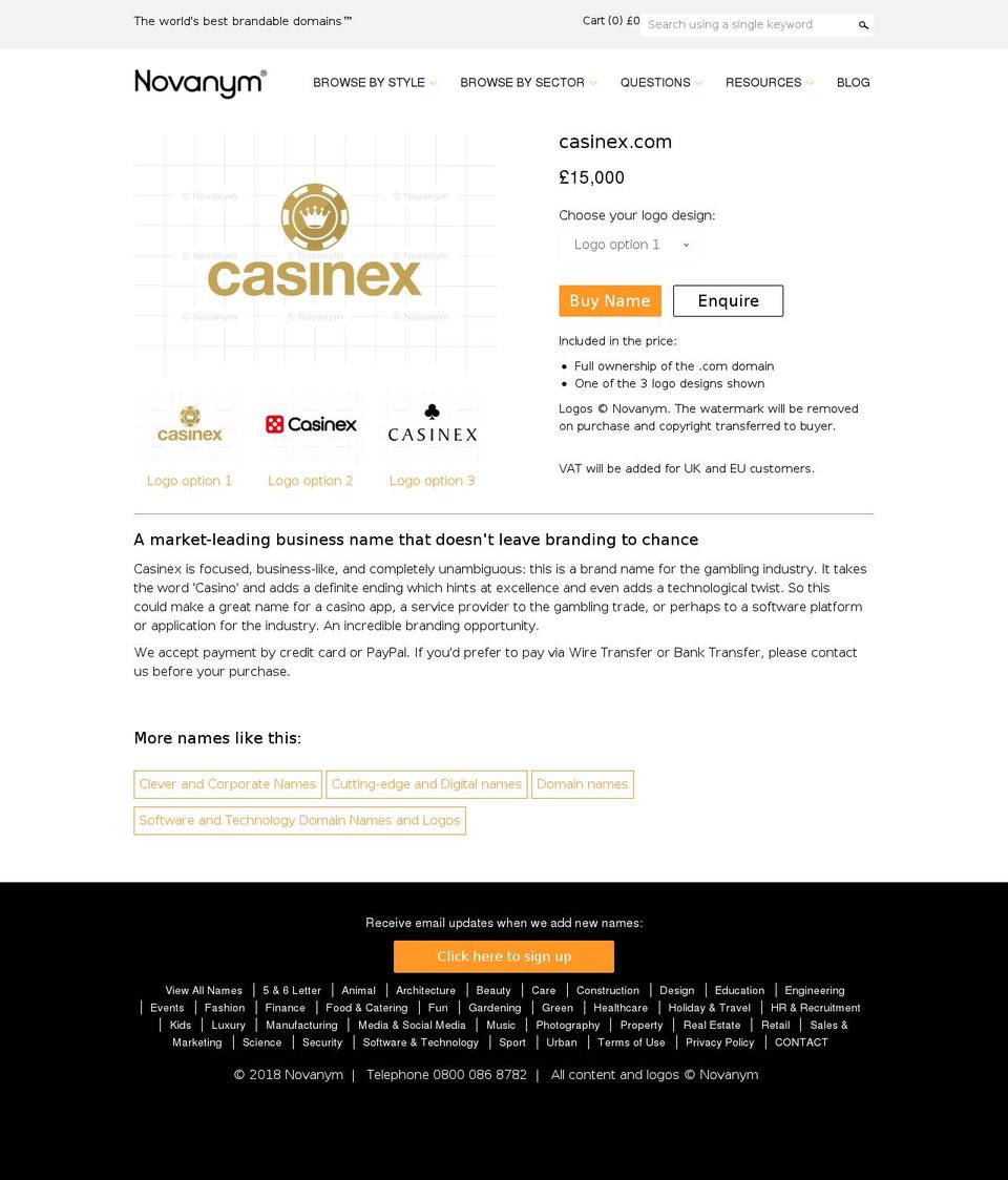 casinex.com shopify website screenshot