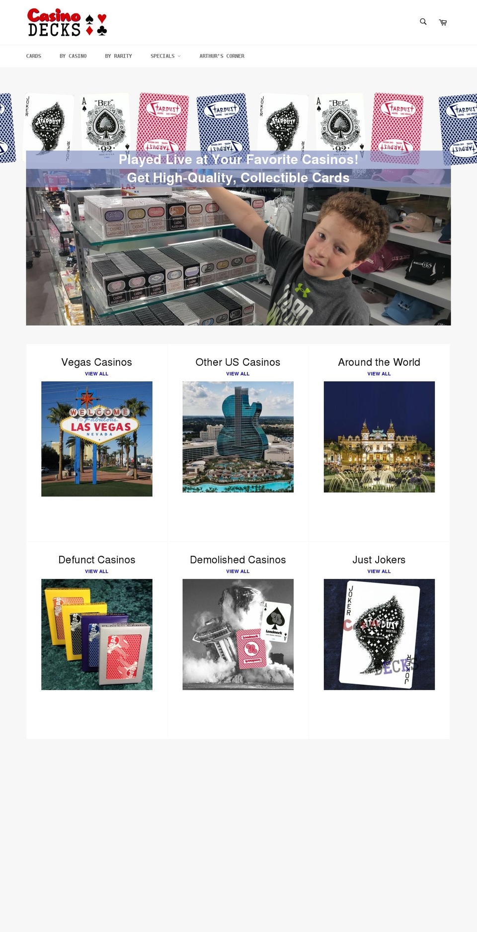 casinodecks.com shopify website screenshot