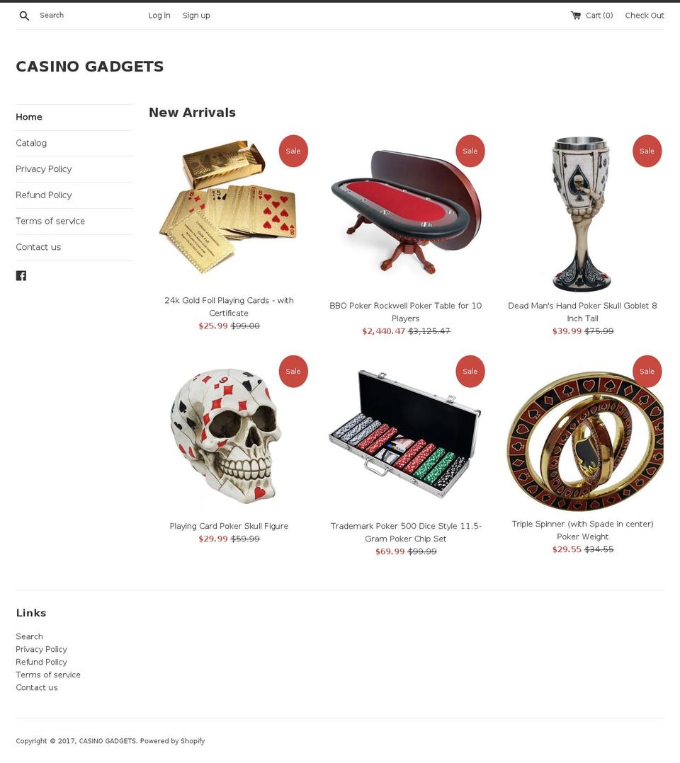 casinogadgets.com shopify website screenshot