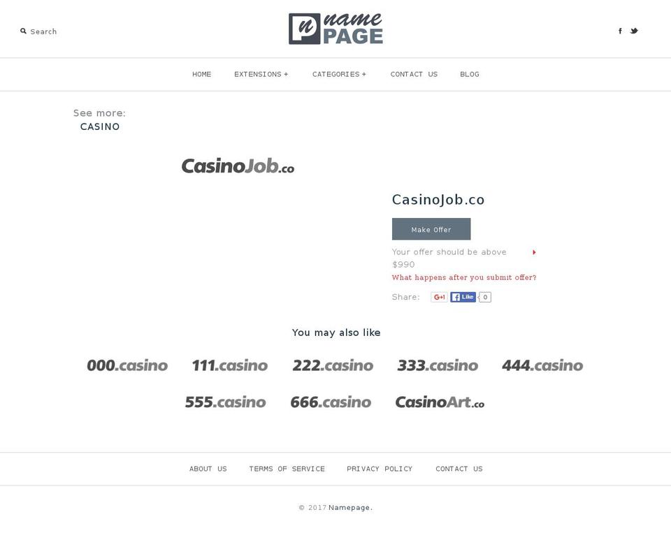 casinojob.co shopify website screenshot