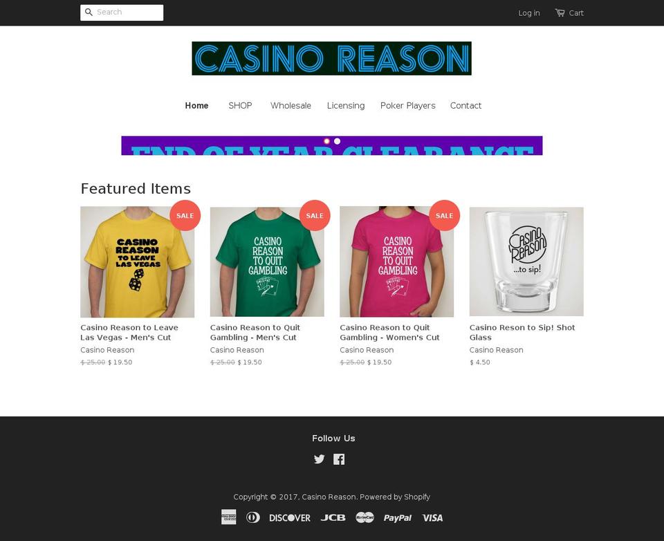 casinoreason.com shopify website screenshot