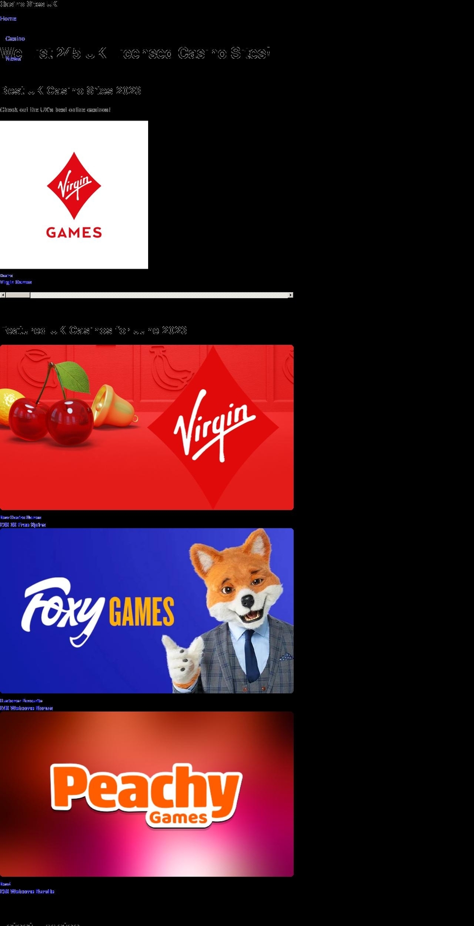 casinosites.uk shopify website screenshot