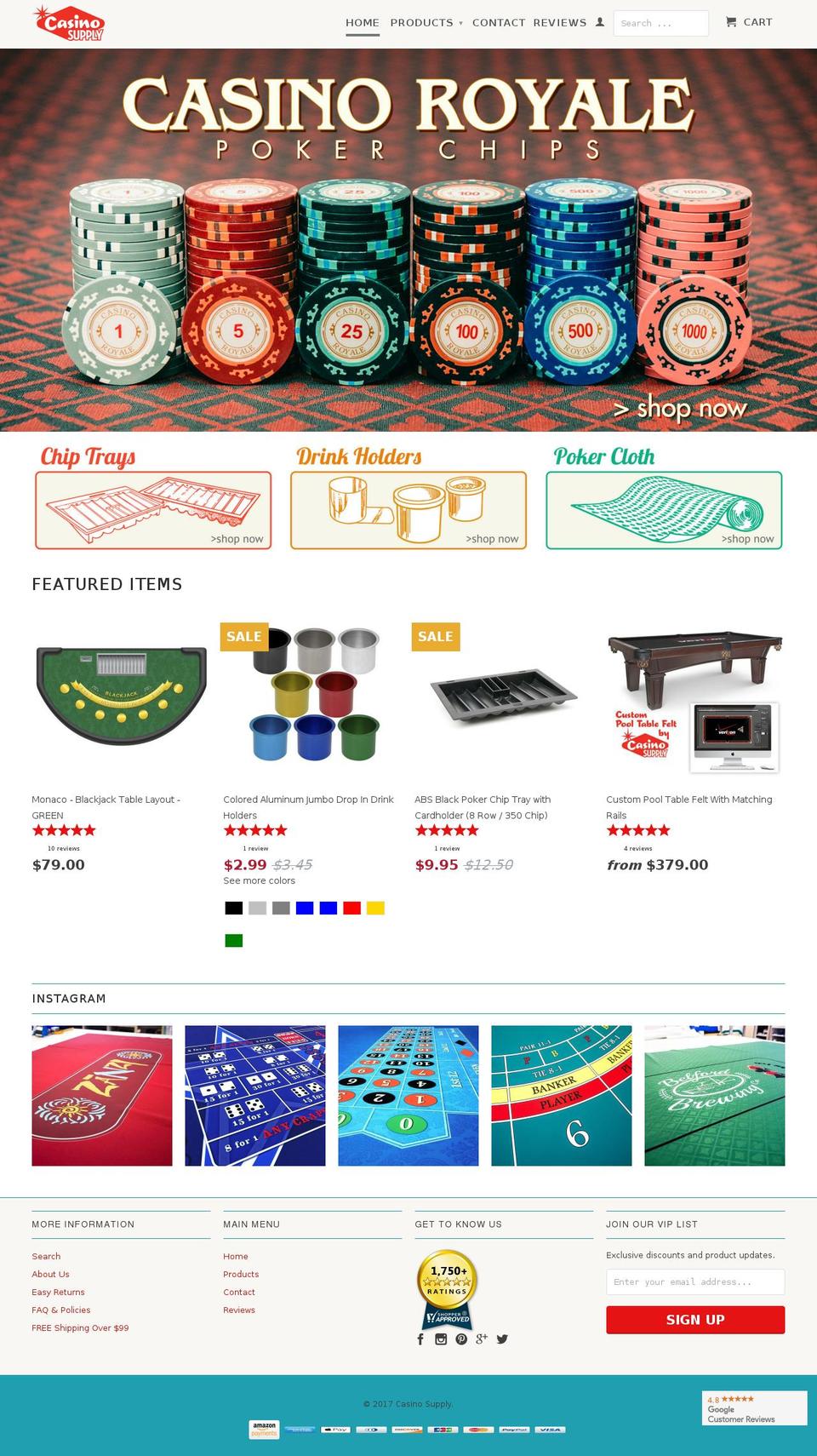 casinosupply.com shopify website screenshot