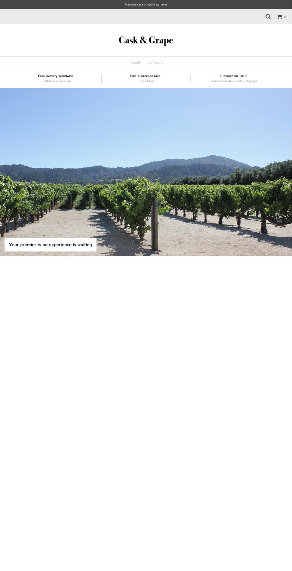 caskandgrape.com — Shopify storefront screenshot