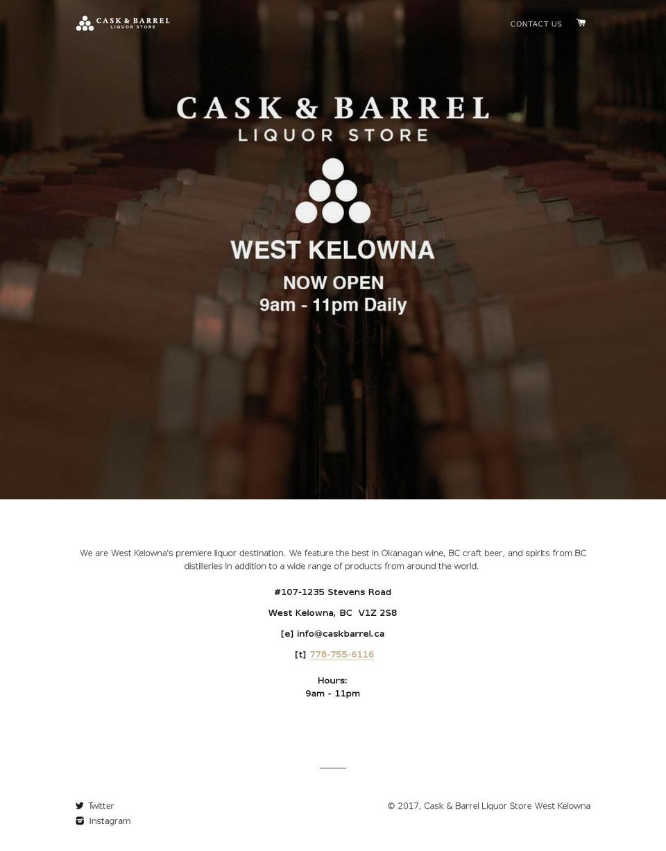 caskbarrel.com shopify website screenshot