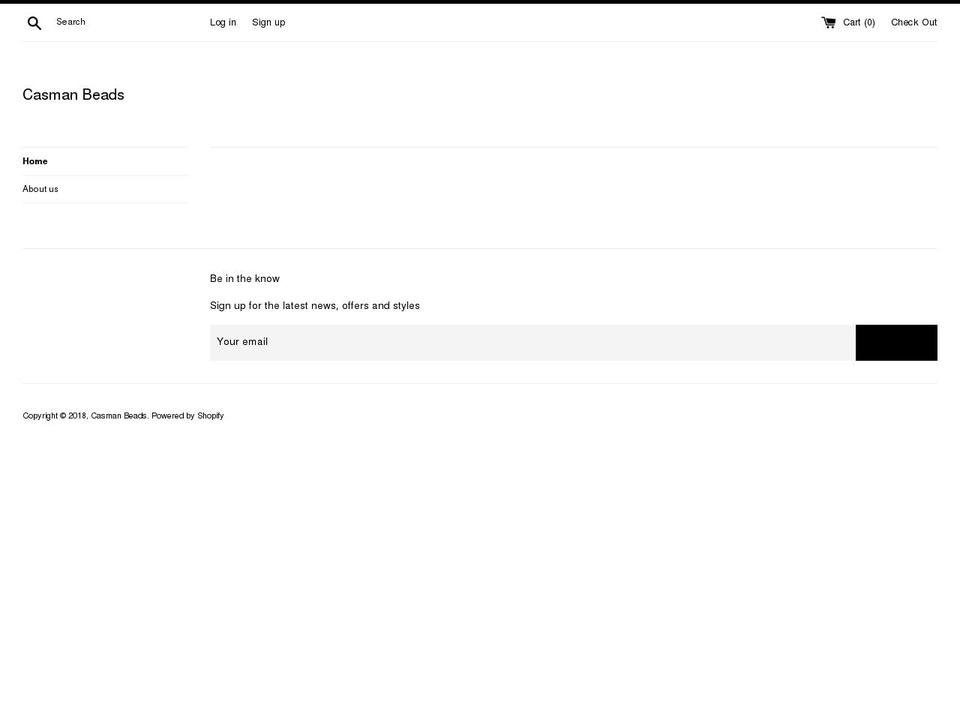 casmanbeads.com — Shopify storefront screenshot