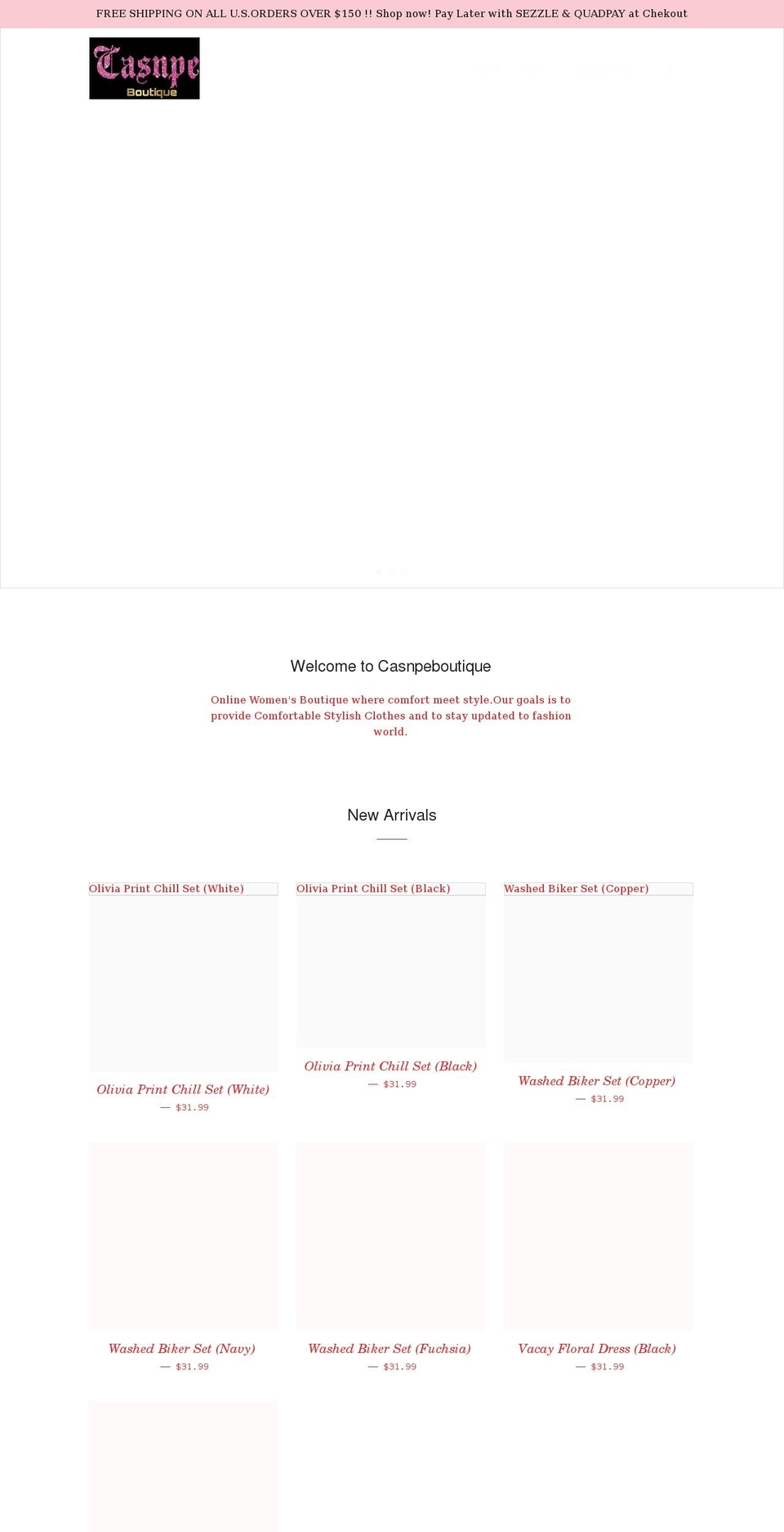 casnpeboutique.com shopify website screenshot