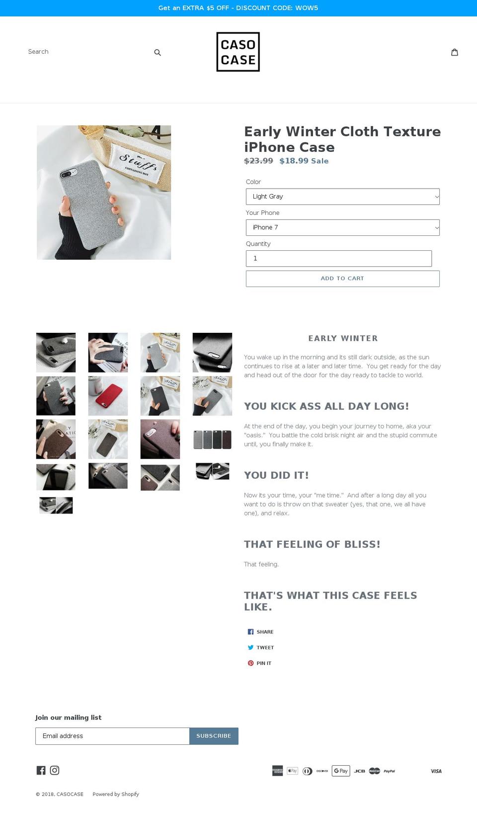 casocase.com — Shopify storefront screenshot