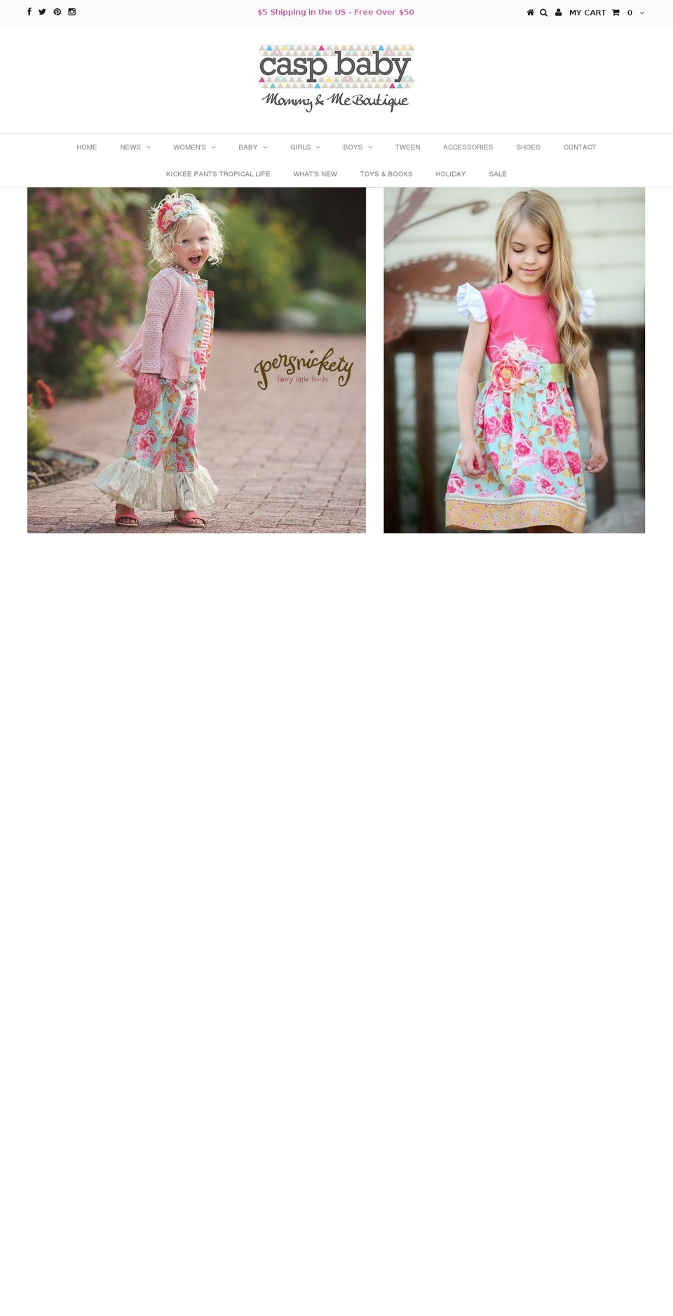 caspbaby.com shopify website screenshot