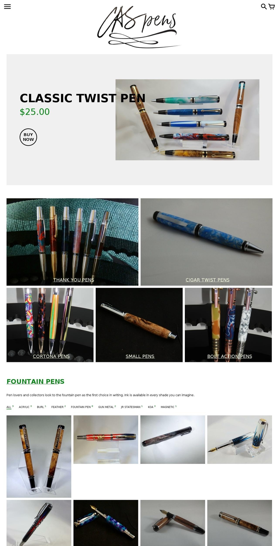 caspens.com — Shopify storefront screenshot