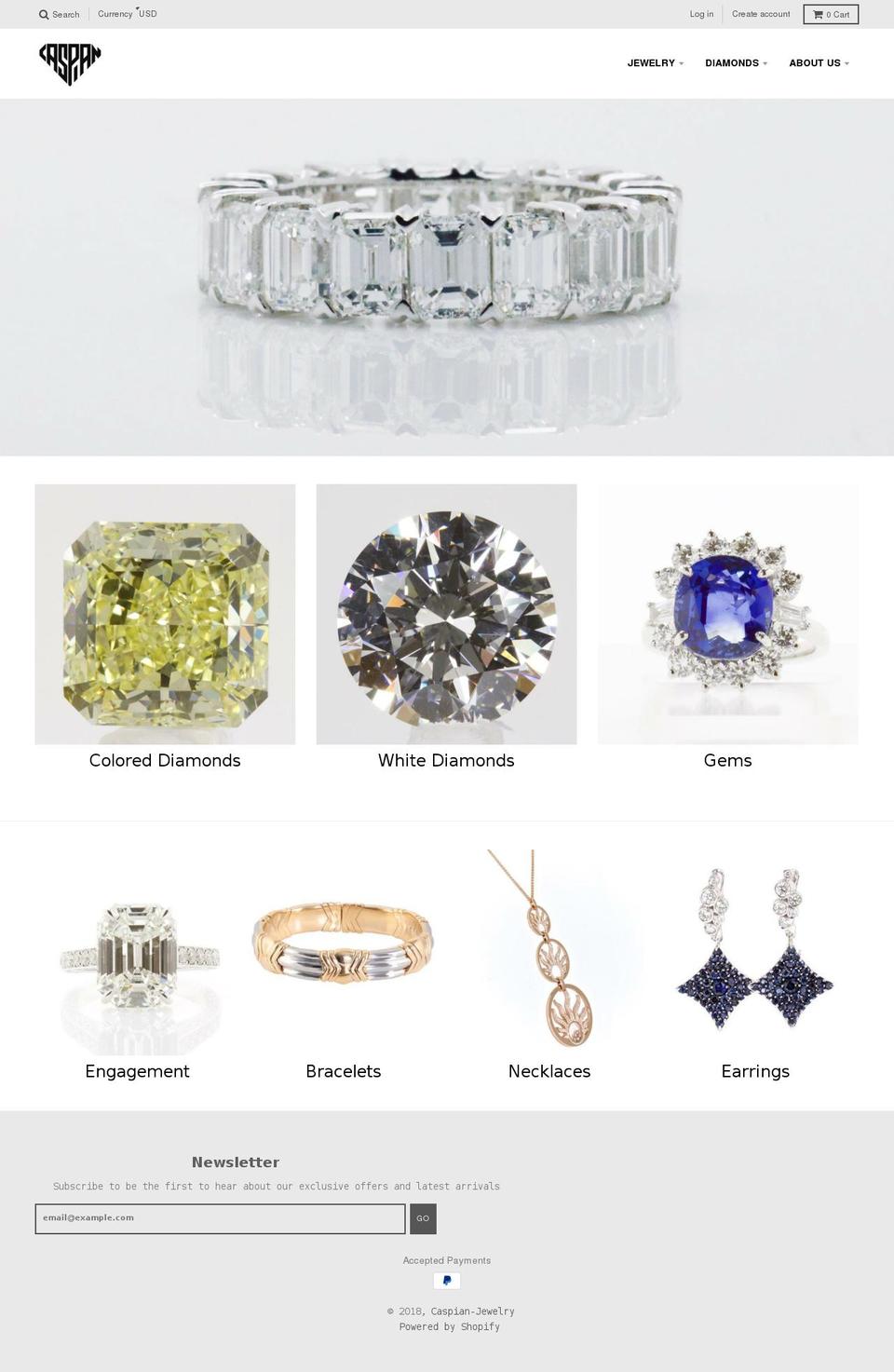 Caspian District Shopify theme site example caspiandiamonds.com