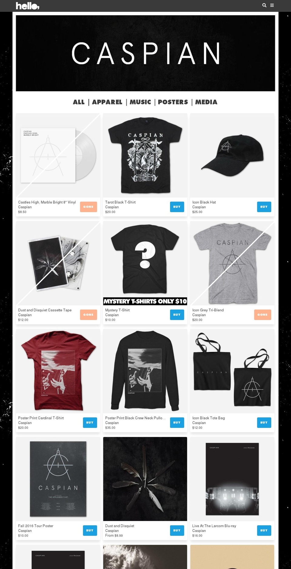 Hello Merch 2.0 REVISED 3-22-2016 Shopify theme site example caspianmerch.com