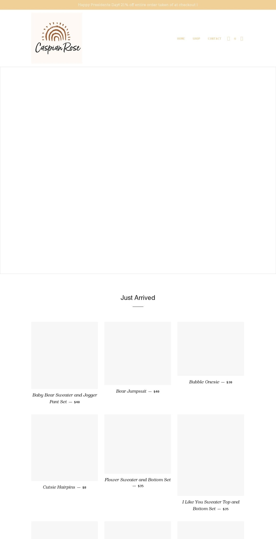 caspianrose.com shopify website screenshot